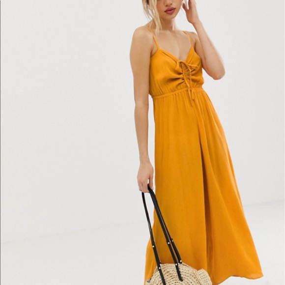 ASOS DESIGN Petite cami mustard jumpsuit - Picture 4 of 4